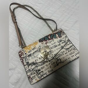 Donna Karan Graffiti Print Shoulder Bag